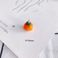 Detalle de colgante de calabaza de cristal de 17x13mm para creación de joyas - Caqui Naranja