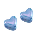 Pearlescent blue heart acrylic beads for DIY handmade jewelry and phone chains - 10Pcs/Pack / Blue