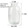 Short vintage round transparent glass vase with vertical ribbing and 11.5cm height - Fat Round / Clear