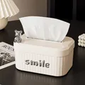 Porta fazzoletti lusso bianco crema con statuetta di orso argento e trama a rilievo - Bianco Crema (Con Lettere Smile e Orso)