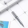 DIY beadable pen with classic black and white checkered pattern and metal decorative rod - Black and White Gingham Pattern (106)