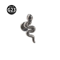 Sleek G23 titanium coiled snake labret stud earring in polished silver finish - Snake / Steel
