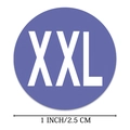 Purple round size stickers XXL for clothing, 1 inch 2.5 cm self-adhesive labels - XXL