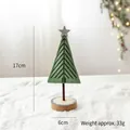 Mini sapin de Noël en feutre vert avec étoile argentée et socle en bois 17cm - Sapin de Noël B / 17cmx6cm/33g