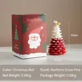 Christmas tree scented candle in red and white with a gold bell and gift box packaging - Style 4 Christmas Red - Northern Cedar