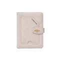 Beige RFID passport holder with classic star text and golden leaf buckle detail - Off-white