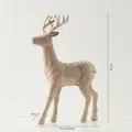 Champagne gold glitter reindeer figurine Christmas ornament with snow detail and 47cm height - 47cm Large Deer