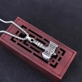 Collana martello di Thor Mjölnir in argento con nodi celtici su scatola di legno - Martello di Thor + Catena in Acciaio