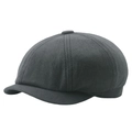 Dark charcoal grey cotton twill baker boy hat with a classic six-panel stitched design - Adjustable / Gray