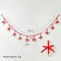 Rote Samt-Weihnachtsschleifen-Banner mit Goldglocken 180cm für festliche Wanddekoration - Rot
