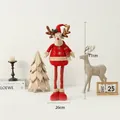 77cm telescopic standing reindeer doll with gold antlers and red knitted Christmas outfit - Telescopic Reindeer (Medium)