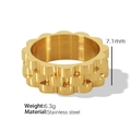 Vergoldeter Edelstahlring mit Uhrenarmband-Muster und einzigartigem Zahnrad-Design - US Größe 8 / Goldener Ring