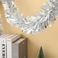 Silver tinsel garland for Christmas party decoration hanging in a cozy indoor scene - 9cm*2m / Silver