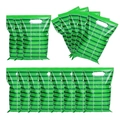 Green football field plastic gift bags with yard line prints for sports party favors - Green Football Field Gift Bags 10PCS
