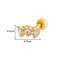 Gold screw back cartilage stud earring with marquise zirconia and 0.43x0.79cm dimensions - 8# Gold - Half Flower Design