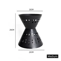 Medium size black plastic floral bucket with hollow design, size 23x25x29 cm - Medium / Black