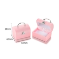 Mini suitcase jewelry box in pink velvet with open/closed views and 61x38mm dimensions - Jewelry Box Pink (Suitcase)