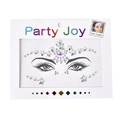 Holographic star and moon face rhinestone stickers with self-adhesive iridescent crystals - HF-103