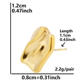 Macro view showing dimensions and 1.2cm size of the gold stainless steel earrings - Lava Fluid Irregular Style - Gold (D198-G)