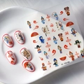 5D geprägte Nageltattoos im chinesischen Stil mit 3D-Textur und Opernmotiven - Guochao Opernfächer und Glückswolke (FEB-368)