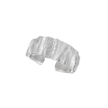 Adjustable S925 sterling silver ring with irregular hammered texture and silver finish - One Size / WJ174 Silver Style (Approx. Size 16/Adjustable)