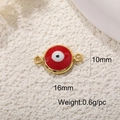 Macro view of 16mm red Evil Eye charm connector with 10mm height and 0.6g weight - A0275-Bright Red