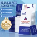 Individually wrapped 75% alcohol sanitizing wipes for skin and surface cleaning - Alcohol Sanitary Style / Blue & White
