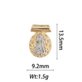 Oval 18k gold and silver plated metal pendant with embossed figure and size detail - DZ-1141-Gold Edge Silver Profile