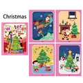 Reusable Christmas theme water coloring book for kids featuring Santa and reindeer designs - Single-line Thick Christmas Style (includes Pen + Opp Bag)