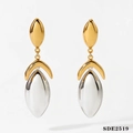 Minimalistische geometrische Tropfenohrringe in zweifarbigem Gold- und Silber-Finish - Gold und Silber Gemischt