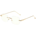 Occhiali quadrati senza montatura anti luce blu con stanghette in metallo dorato vintage - Montatura Oro Trasparente