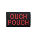 Tactical OUCH POUCH embroidered patch with red lettering on black background - Black with Red Letters