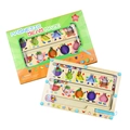 Children's wooden magnetic maze puzzle with color sorting beads and math learning box - MBB Fruit Shape Magnetic Maze