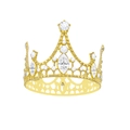 Detailed view of exquisite golden crown with sparkling crystals and wave-shaped base - Vertical Horse Eye Gold