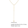 Detail of 18K gold Y-necklace featuring circular sequins and a 0.5cm round bead drop - Sequin Bead Style (NC-1972G)