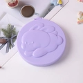 Schattige paarse opvouwbare zakspiegel met 3D-konijnreliëf en kam, compact voor op reis - Paars