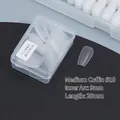 Translucent matte press-on nail tips size 10 in medium trapezoid shape 50pcs - DA05 Matte Medium Trapezoid No.10 50Pcs