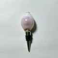 Polished cowrie shell wine bottle stopper with stainless steel and rubber seals - Fat White Purple Cowrie Stopper