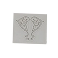 Light gray Baroque relief silicone mold with vintage scroll pattern for fondant cake DIY - Style 4 / Gray