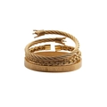 Golden titanium steel punk bracelet set with crown design and Roman numeral engravings - Three-Piece Set / Gold 3-Piece Set