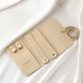 Organizador de joyas beige en microfibra con compartimentos multifuncionales de viaje - Microfibra / Microfibra Albaricoque
