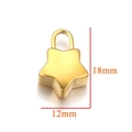Star shaped golden pendant charm in stainless steel measuring 18mm by 12mm size - Star-2 / Gold