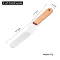 6-inch stainless steel offset spatula with beech wood handle and measurements for baking - Small Offset Icing Spatula