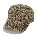 Cappellino da baseball leopardato vintage con visiera usurata e stile retrò americano - M (56-58cm) / Leopardo Marrone