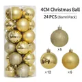 24er-Set goldene Weihnachtskugeln 4cm mit glänzender, matter und glitzernder Oberfläche - Gold