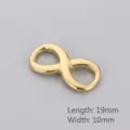 Colgante de infinito en acero inoxidable dorado, tamaño 19mm x 10mm para joyería artesanal - Sin Agujero (KLJ466-Z) / Dorado