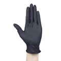 Durable black nitrile gloves for food safety and cleaning, disposable matte finish design - S / Black