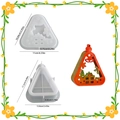 Christmas triangular candle holder silicone mold set with detailed dimensions and finished sample - Triangular Frame + Gift Lid