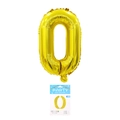 Golden 16-inch number 0 foil balloon for birthday party decorations with retail card - Letter O (With Backing Card) / 16" / Gold