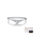 V-förmiger S925 Sterlingsilber Ring mit Moissanit-Steinen und GRA-Zertifikat im Detail - US Größe 5 / 925 Sterlingsilber